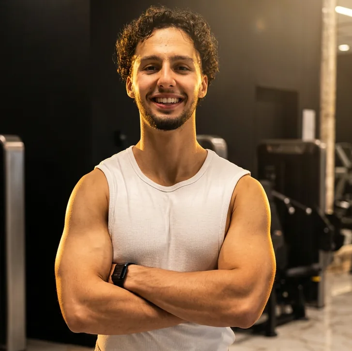 Enzo, coach sportif diplômé BPJEPS à La Celle-Saint-Cloud, en salle de sport